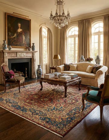 9' 10 x 12' 10 Hand Knotted Isfahan Persian Wool Rug