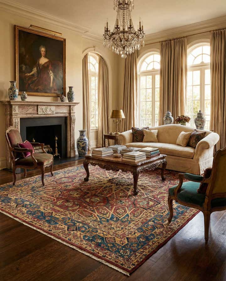 9' 10 x 12' 10 Hand Knotted Isfahan Persian Wool Rug