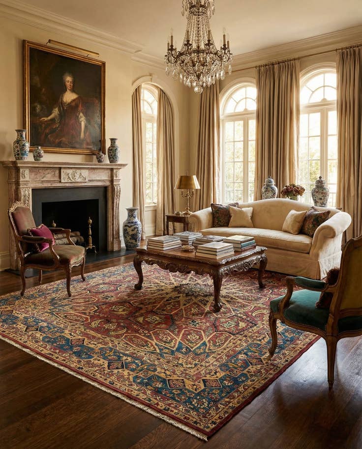 Detail image of 9' 10 x 12' 10 Hand Knotted Isfahan Persian Wool Rug