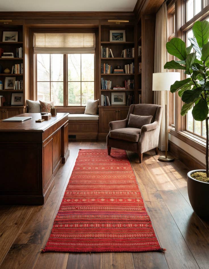 Detail image of 3' 3 x 7' 4  Hand Woven Kilim Fars Wool Runner Rug