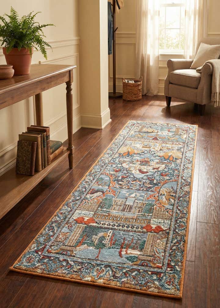 2' x 6' Easy-Clean Traditional Indoor / Outdoor Runner Rug