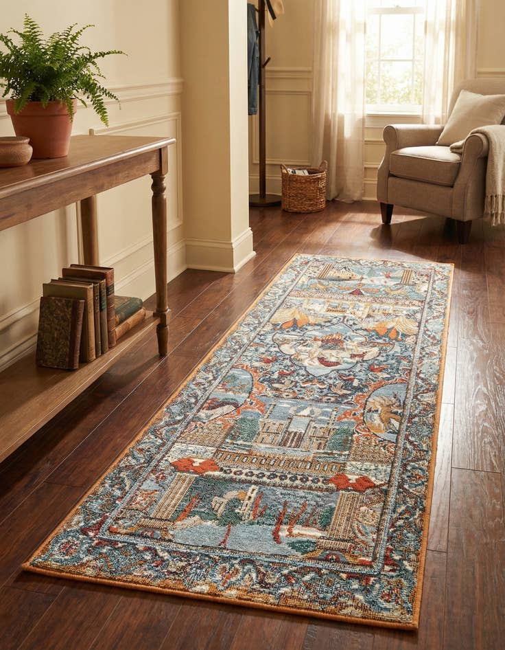 Detail image of 2' x 6'  Washable Traditional Indoor / Outdoor Runner Rug