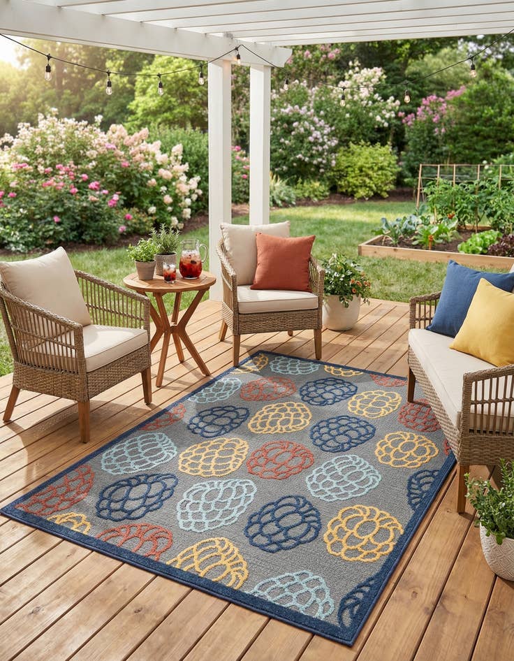 Detail image of  5' x 7' 7  Washable  Indoor / Outdoor Rug