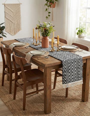 1' 2 x 10' Hand Woven Chindi Chevron Table Runner Rug