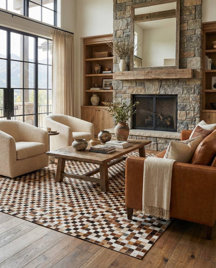 Detail image of 5' 1 x 7' 11 Cowhide Stocks Rug