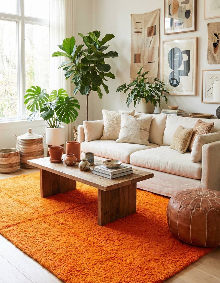 Detail image of  5' x 6' 5  Hand Knotted Moroccan Wool Rug