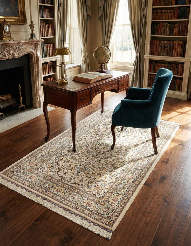 Detail image of 2' 6 x 3' 11 Ghom Silk Rug