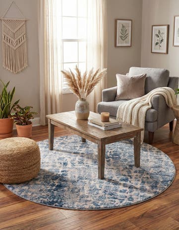 Blue Atlas Round Rug