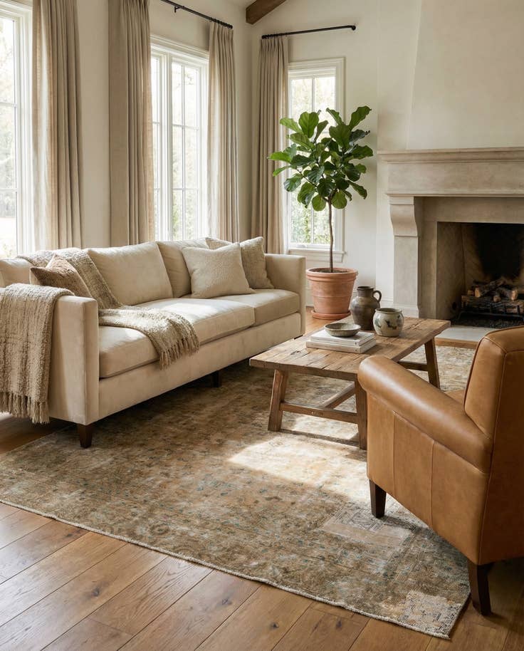 Detail image of 7' 2 x 10' Hand Knotted Ultra Vintage Persian Wool Rug