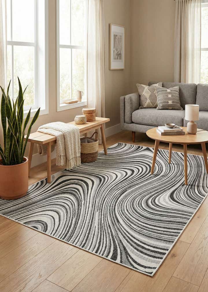 4' x 6' Easy-Clean Modern Indoor / Outdoor Rug