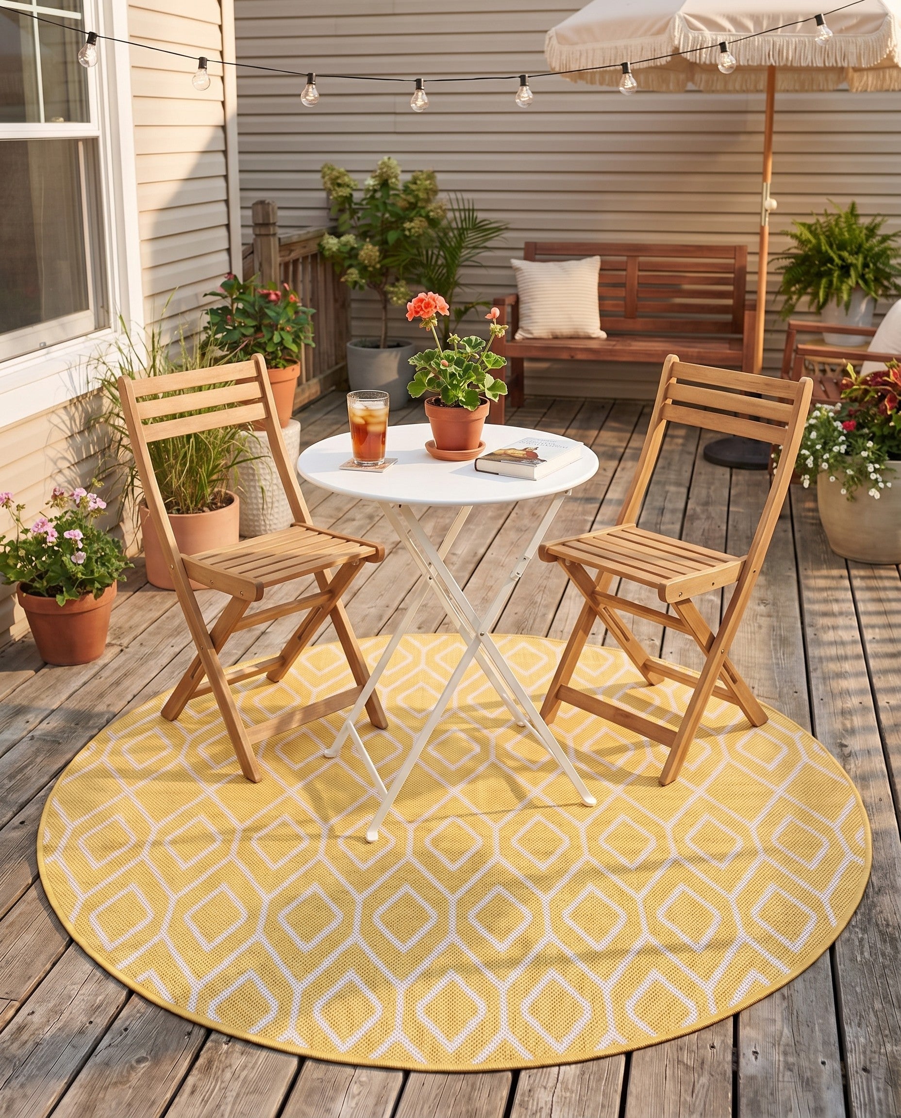 4' x 4' Easy-Clean Jill Zarin Turks and Caicos Indoor / Outdoor Round Rug