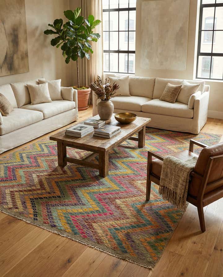 8' 8 x 11' 2 Hand Woven Kilim Modern Wool Rug