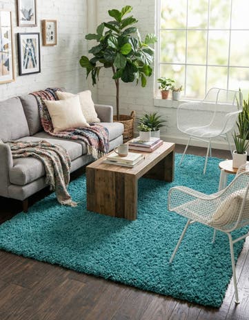 6' x 9' Solid Shag Rug