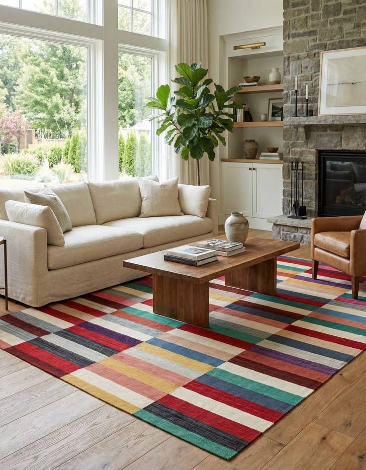 Detail image of 8' 2 x 11' 5  Hand Woven Kilim Modern Wool Rug