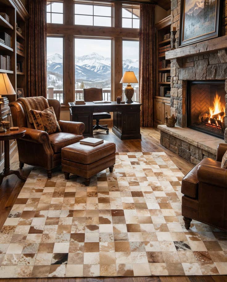 Detail image of 8' x 9' 11 Cowhide - Patchwork Rug