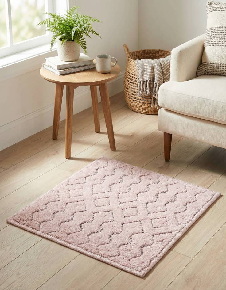 Detail image of 1' 4 x 1' 4  Washable Trellis Textured Indoor / Outdoor Sample Rug