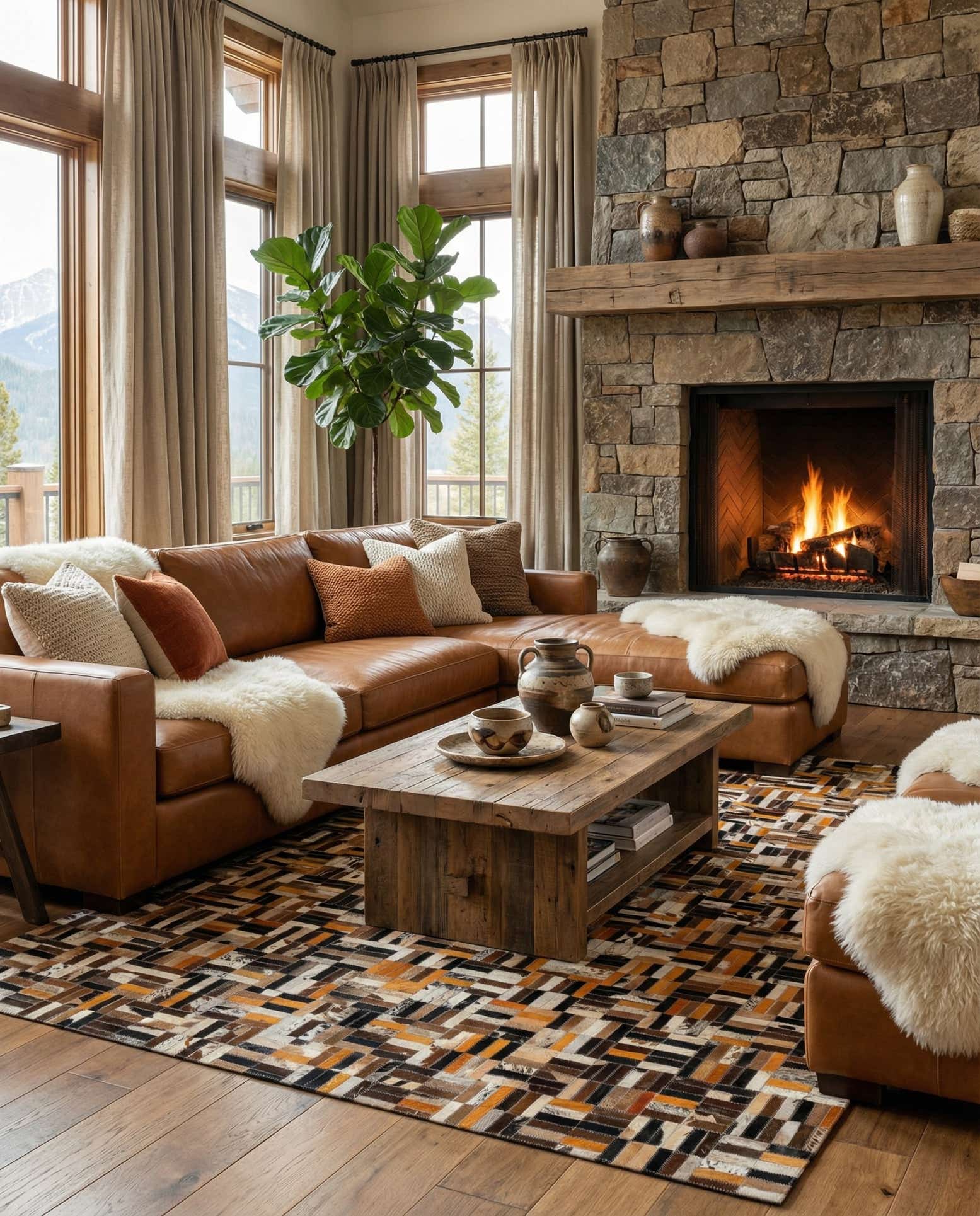 5' x 7' 11 Cowhide - Patchwork Rug