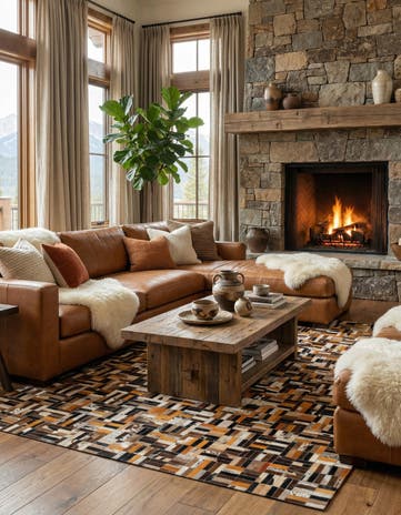 5' x 7' 11 Cowhide - Patchwork Rug