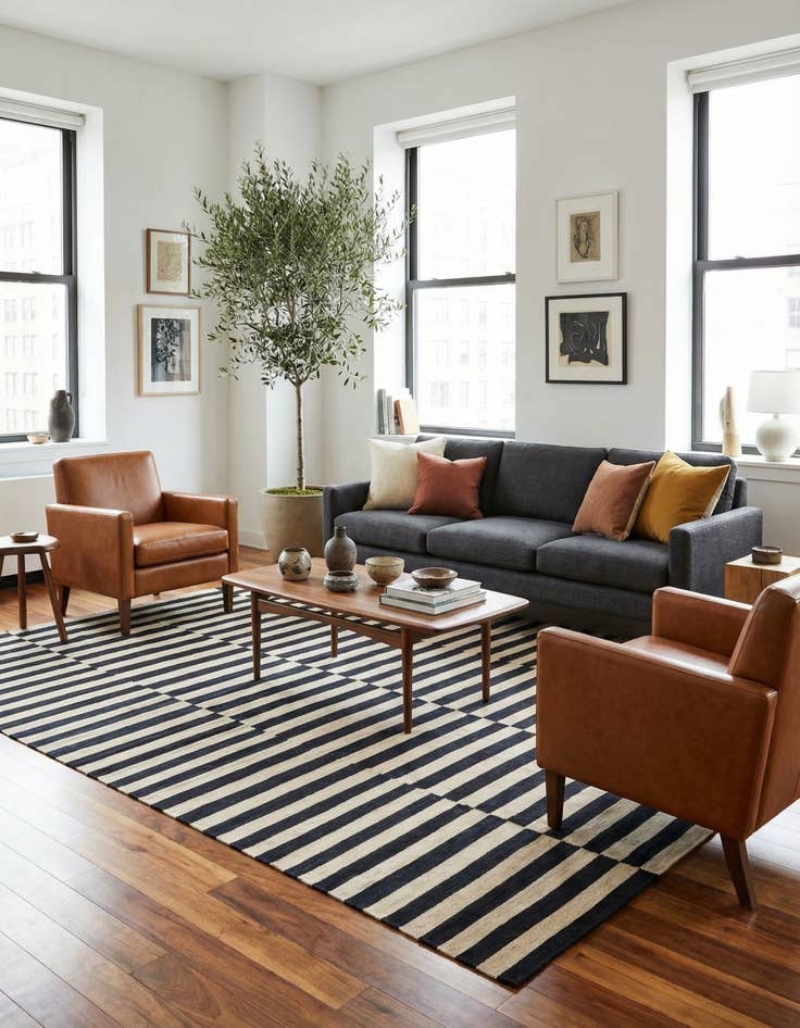 Detail image of 8' 7 x 11' 1  Hand Woven Kilim Modern Wool Rug