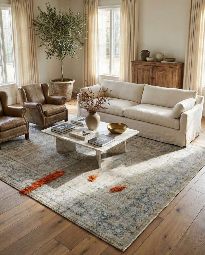 9' 10 x 13' Hand Knotted Ultra Vintage Persian Wool Rug