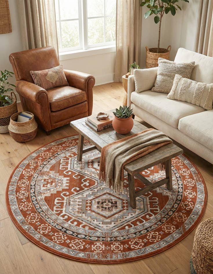 Detail image of 6' 1 x 6' 1 Charlotte Round Rug