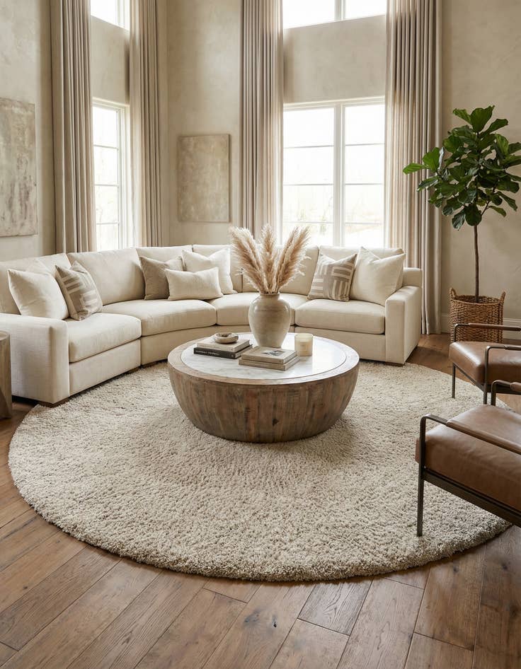 Detail image of  12' x 12' Solid Frieze Round Rug