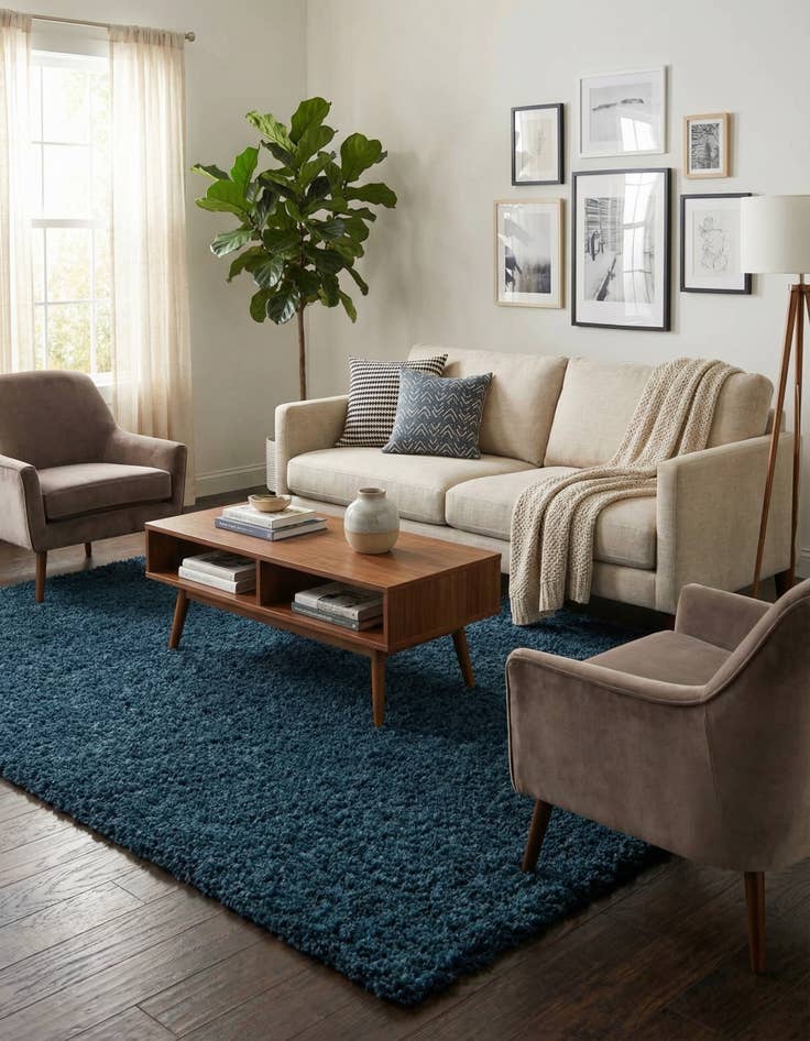 Detail image of 7' 10 x 10' Solid Shag Rug