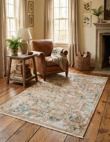 3' 4 x 4' 9 Hand Knotted Ultra Vintage Persian Wool Rug