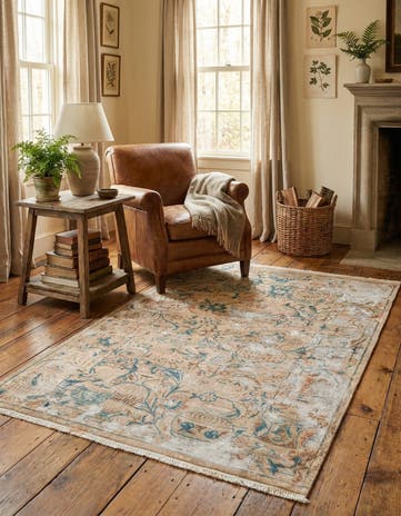 3' 4 x 4' 9 Hand Knotted Ultra Vintage Persian Wool Rug