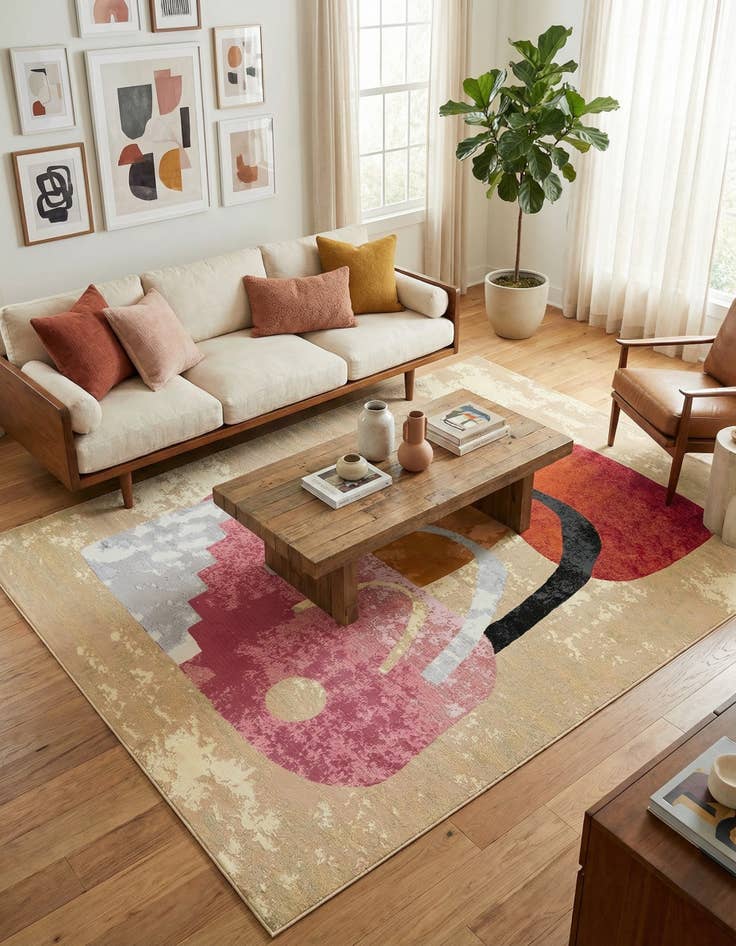 Detail image of  10' x 14'  Washable Modern Indoor / Outdoor Rug