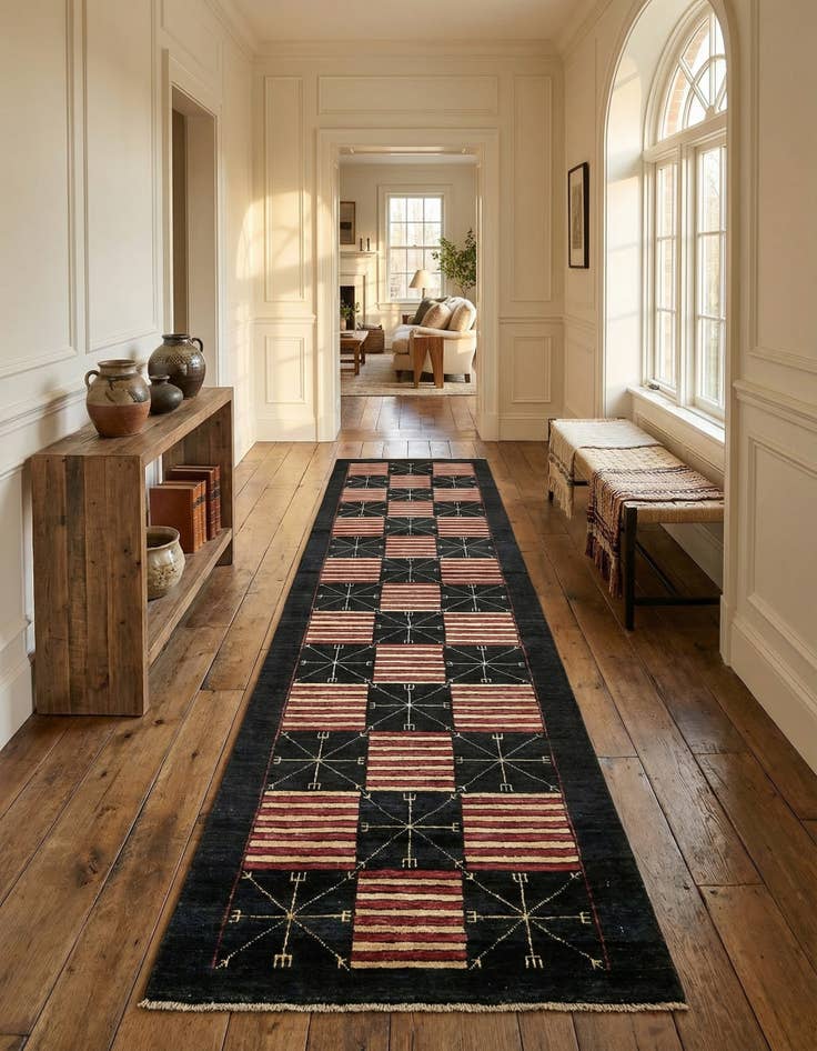 Detail image of 2' 6 x 9' 6  Hand Knotted Modern Ziegler Runner Rug