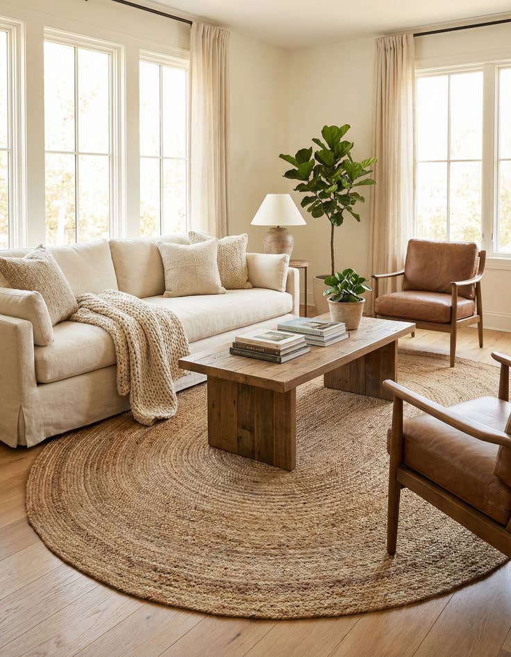 Detail image of  8' x 10'  Hand Braided Jute Oval Rug