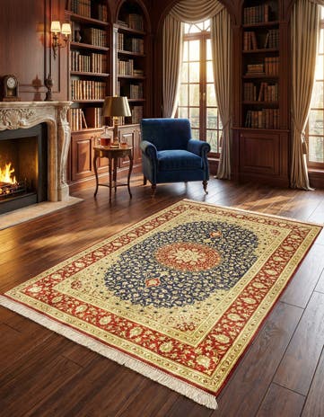 2' 7 x 4' Ghom Silk Rug