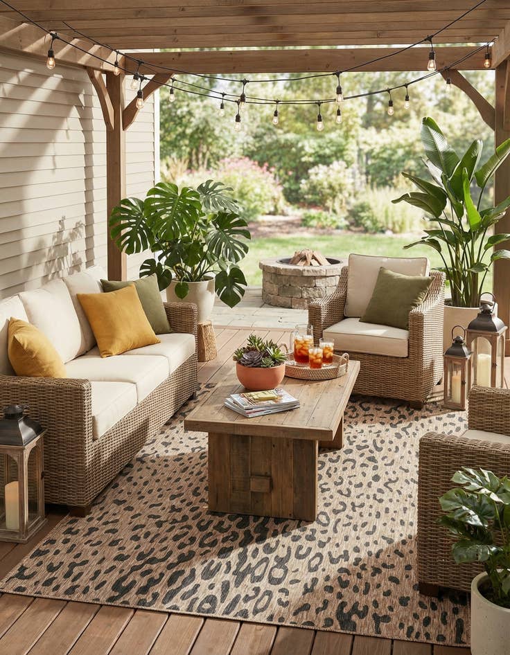 Detail image of 7' x 10'  Washable Safari Indoor / Outdoor Rug