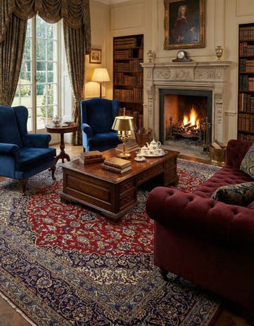 10' x 12' 10 Hand Knotted Kashan Persian Wool Rug