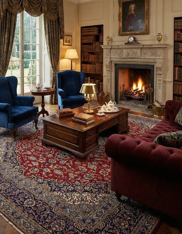 10' x 12' 10 Hand Knotted Kashan Persian Wool Rug