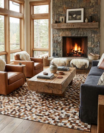 5' x 7' 11 Cowhide Stocks Rug