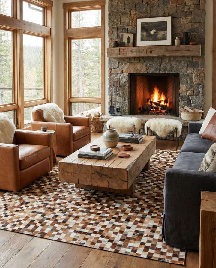 5' x 7' 11 Cowhide Stocks Rug