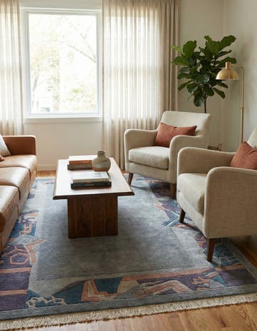 4' 11 x 7' 2 Hand Knotted Tibet Wool Rug