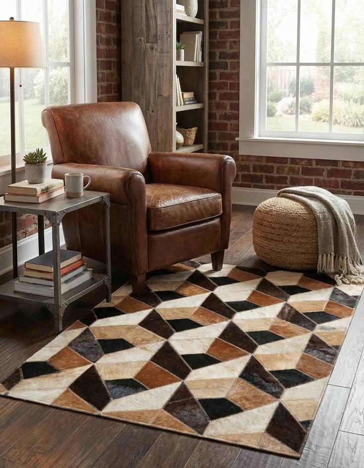 Detail image of  2' x 3' Cowhide Leather Rug