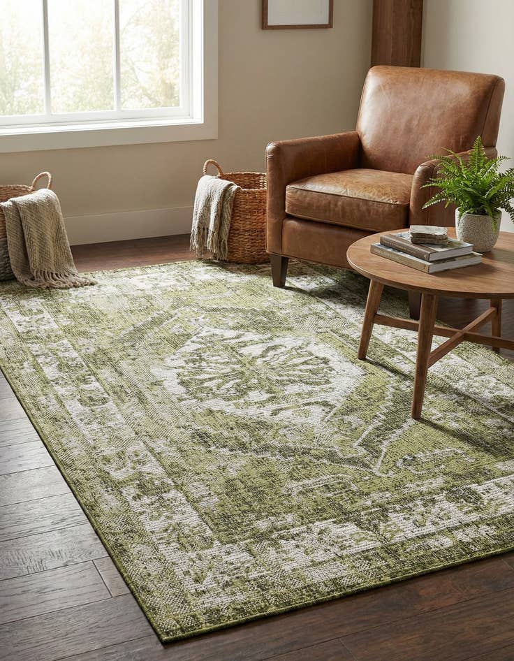 Detail image of  3' x 5' 3  Washable Traditional Indoor / Outdoor Rug