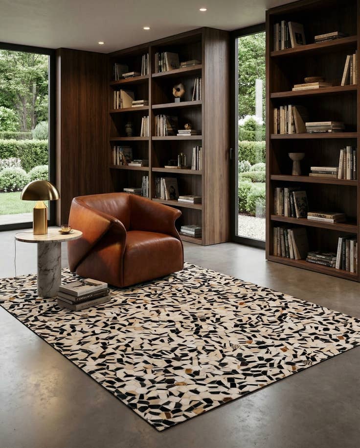 Detail image of 5' 1 x 7' 11 Cowhide Stocks Rug