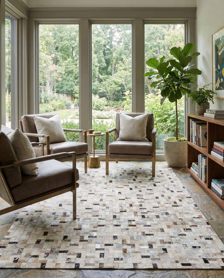 Detail image of 5' 4 x 7' 6 Cowhide Stocks Rug