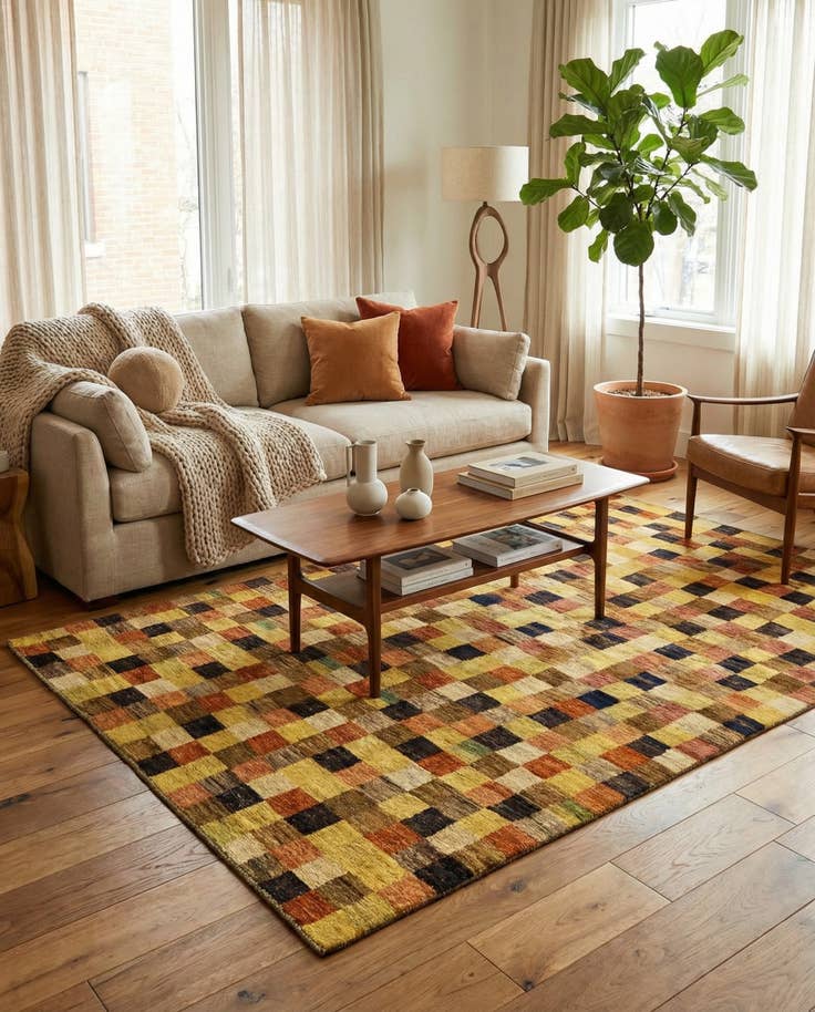 Detail image of 4' x 5' 10 Hand Knotted Modern Ziegler Oriental Rug