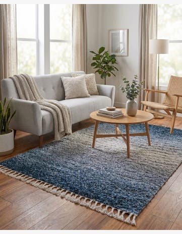 Blue Athena Shag Rug