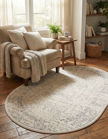 White Isabella Oval Rug