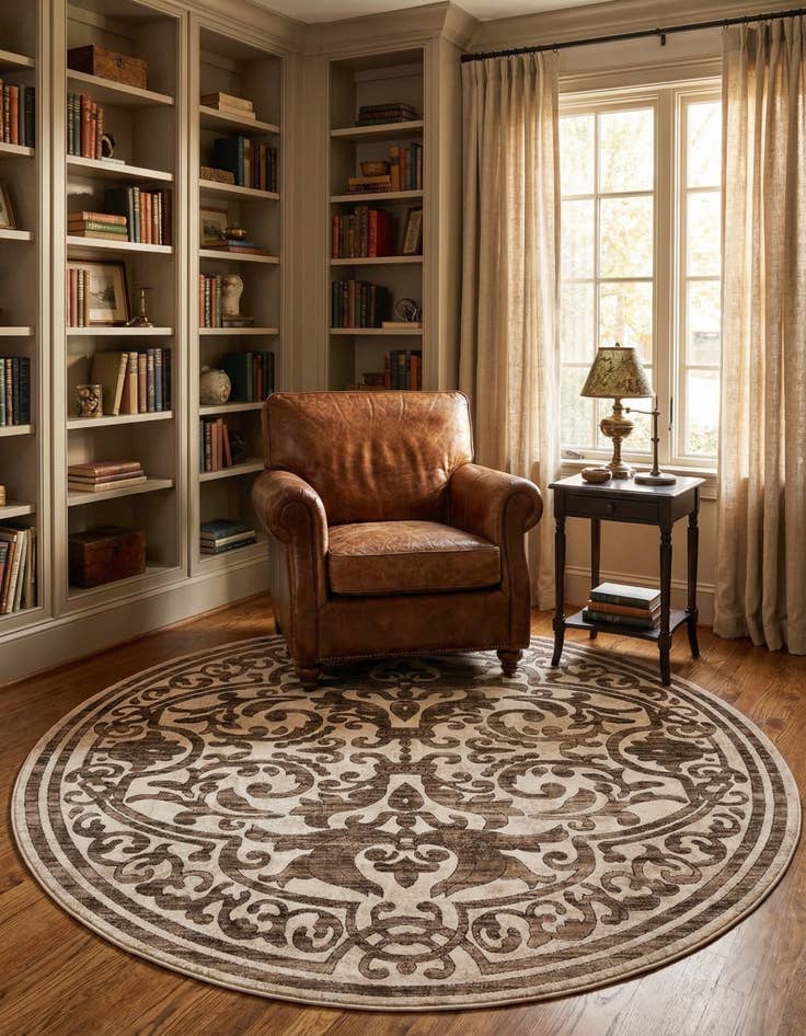 Detail image of 7' 10 x 7' 10 Hermitage Round Rug