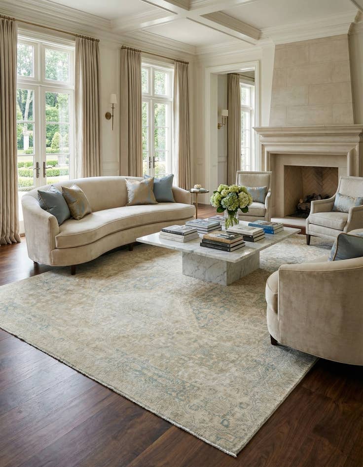 Detail image of 8' 8 x 11' 11  Hand Knotted Ziegler Rug