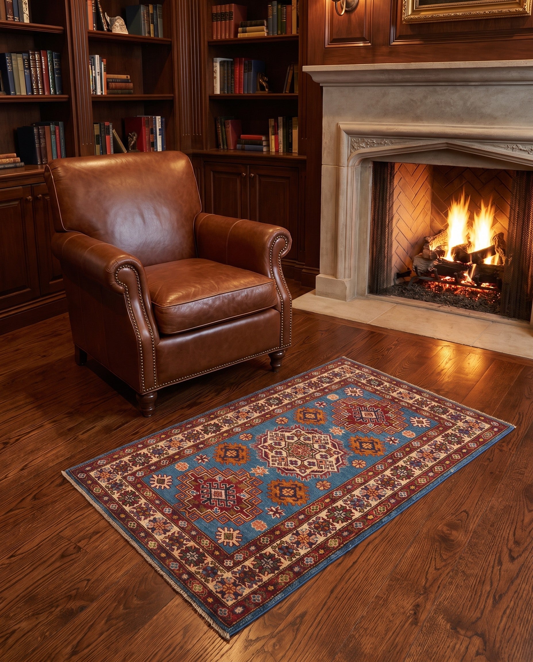 2' 7 x 4' 2 Hand Knotted Kazak Rug