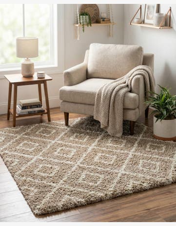 4' x 4' Trellis Shag Square Rug